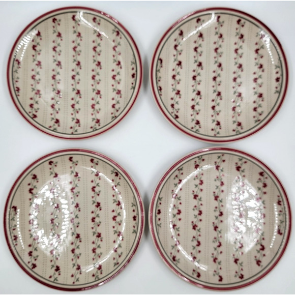 4 Regency American Country Collection Newcor Stoneware Williamsburg Salad Plates - Picture 3 of 9